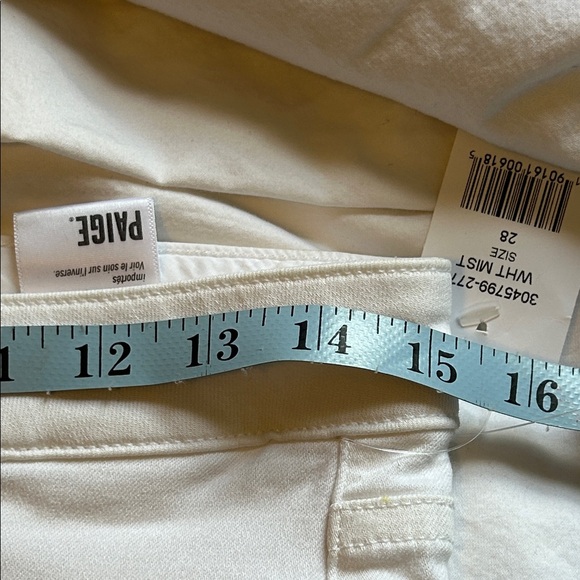 PAIGE Women's White  EDGEMONT Mid Rise Ultra  Skinny Jeans - Picture 13 of 16